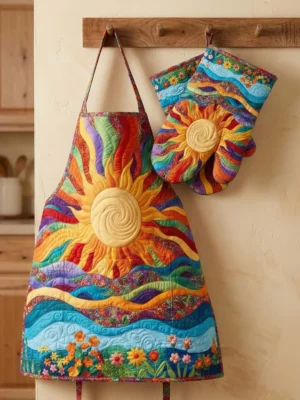 imgi_1_26acc7e1a9c956b92cbe111d8d95e406_1080x Hippie Sun Quilted Apron Set (2-Piece) – Padded Apron + Heat-Resistant Oven Mitts