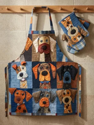 imgi_1_46a553ff3a2016a4e5e4fbb67128155b_1080x Love Dogs Quilted Apron Set (2-Piece) – Padded Apron + Heat-Resistant Oven Mitts