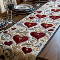 Hearts Quilted Table Runner