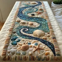 Ocean Waves Quilted Table Runner